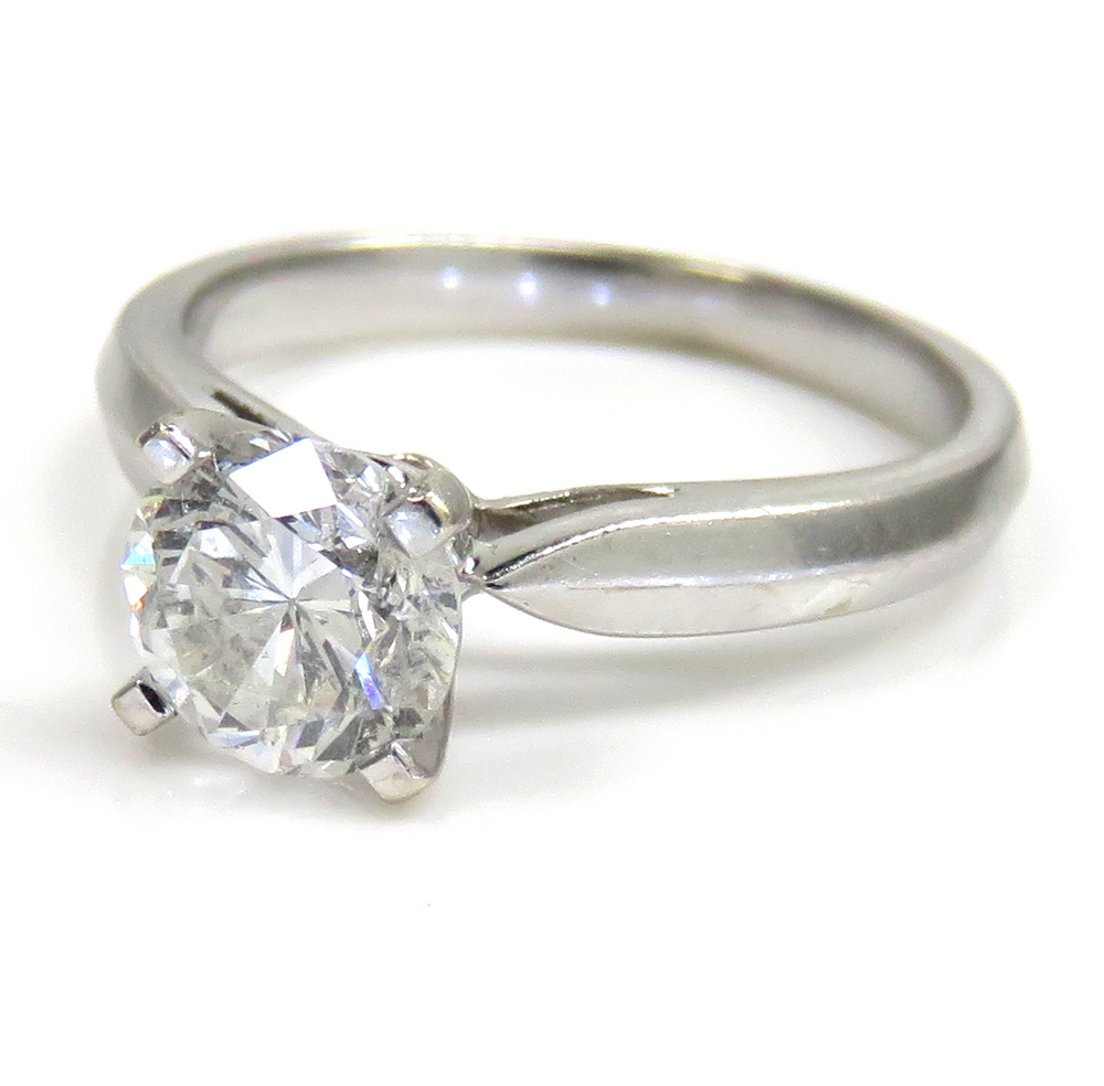 18k white gold round diamond engagement ring 0.80ct 