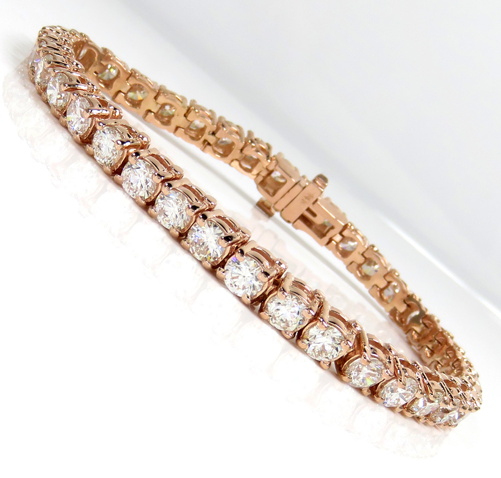 14k gold 25 pointer vs diamond tennis bracelet 7 inch 10.80ct