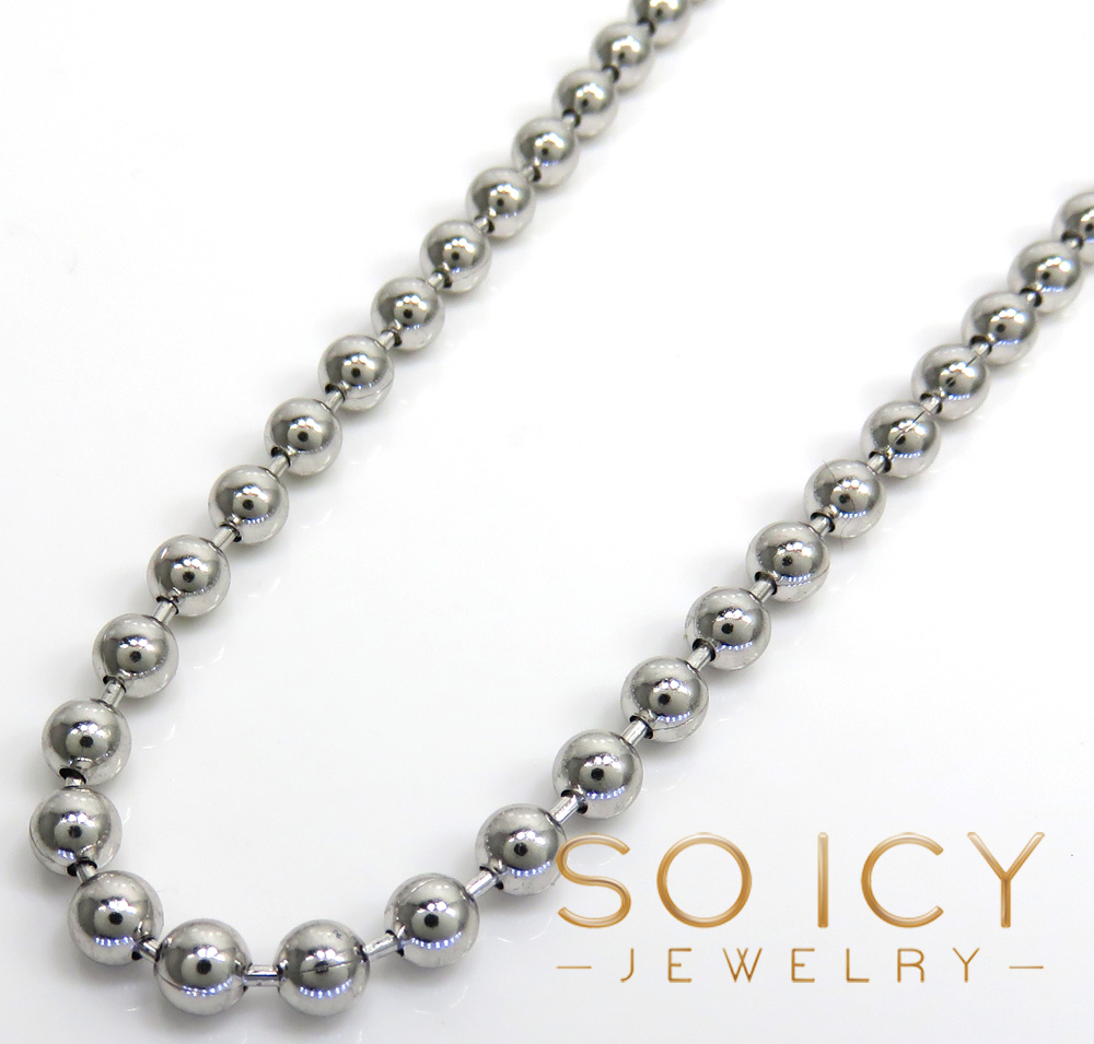 925 white sterling silver ball link chain 20-36 inch 4mm