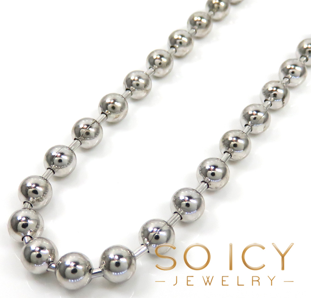 925 white sterling silver ball link chain 20-30 inch 5mm