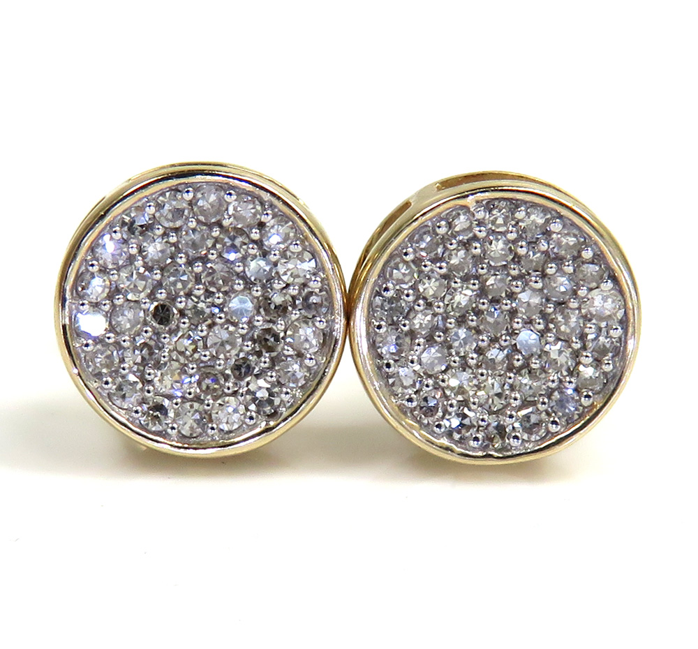 14k gold diamond snow cap 7.2mm earrings 0.25ct