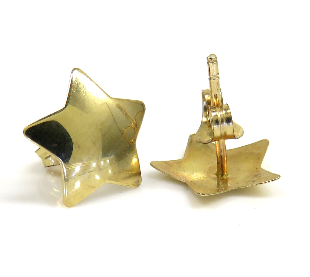14k yellow gold mini star earrings