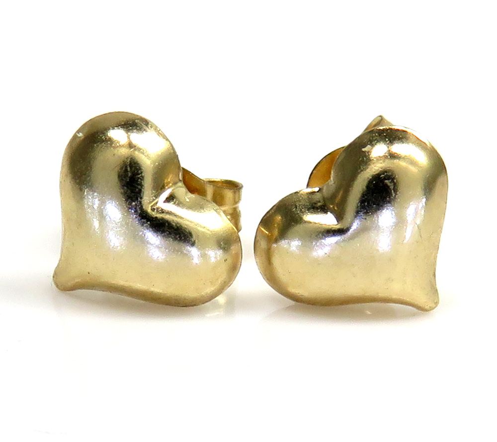 14k yellow gold mini heart earrings