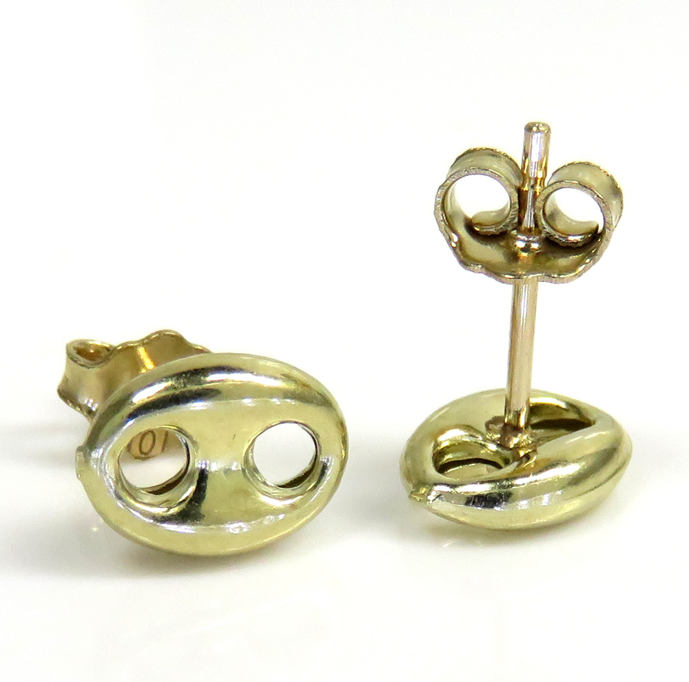 10k yellow gold medium puffed 6mm gucci hollow earrings