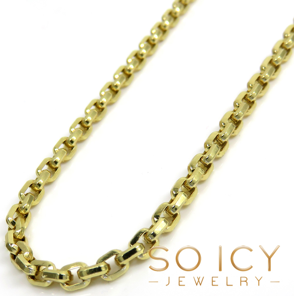 10k yellow gold hollow beveled edge cable chain 22-24 inches 2.70mm