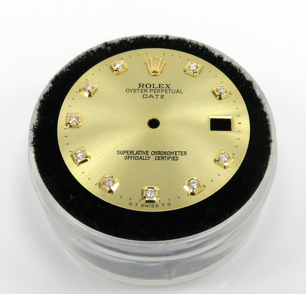 Rolex champagne diamond date custom made dial