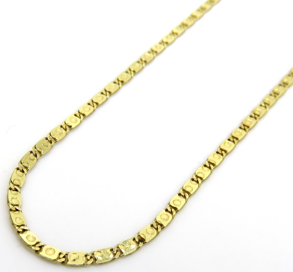 10k yellow gold solid fancy skinny mariner link chain 22-24 inch 1.50mm