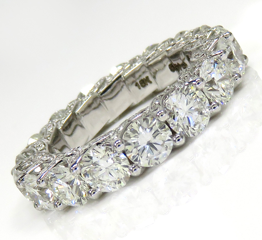 18k gold vs 360 diamond eternity ring 5.51ct 