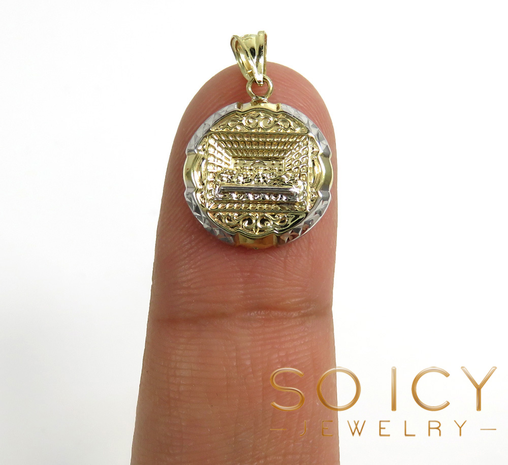 10k yellow gold mini jesus apostles last supper pendant 