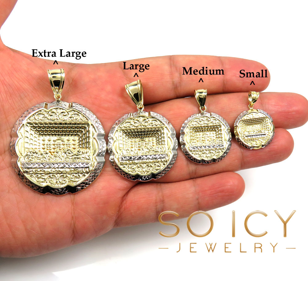 10k yellow gold small-xl jesus apostles last supper pendant