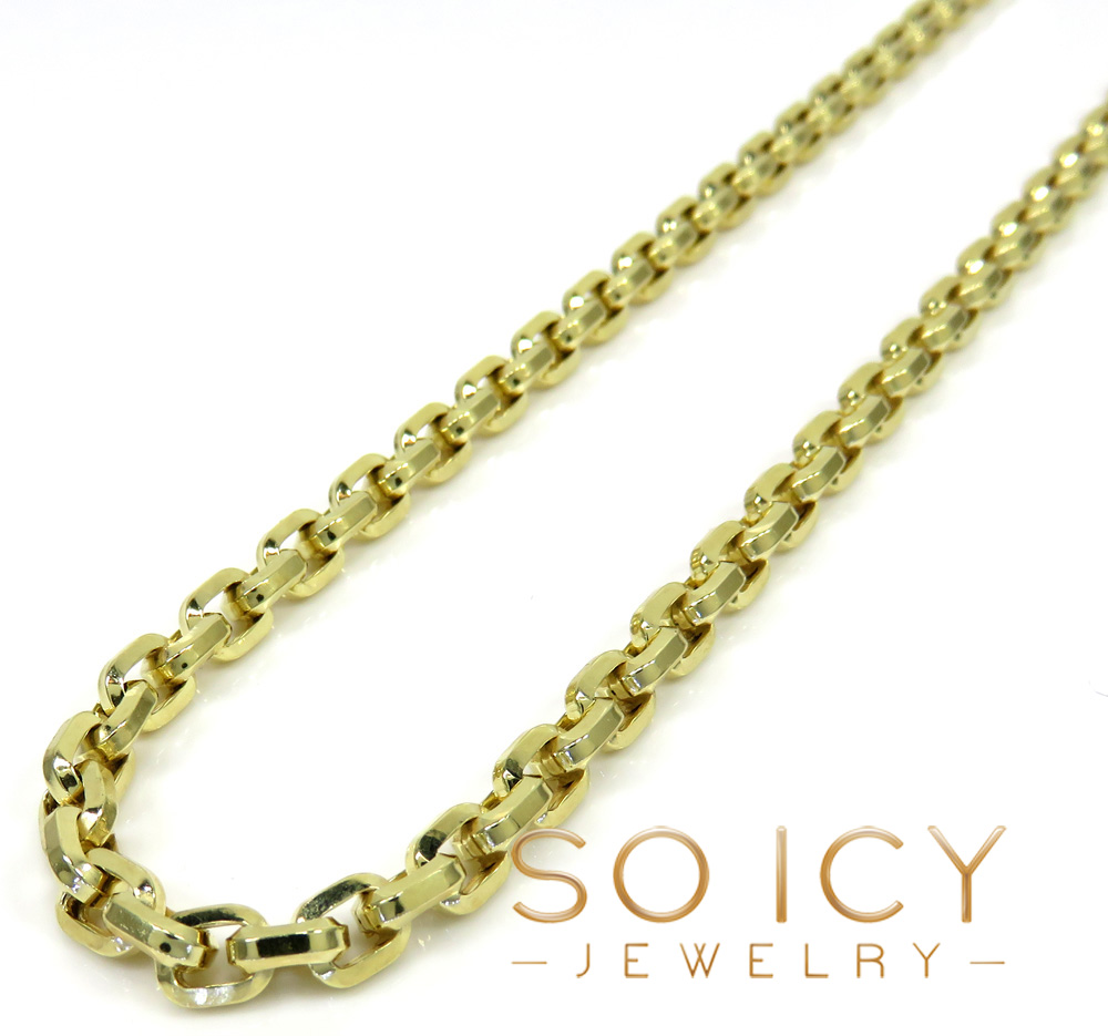10k yellow gold beveled edge cable chain 20-24 inches 4.50mm