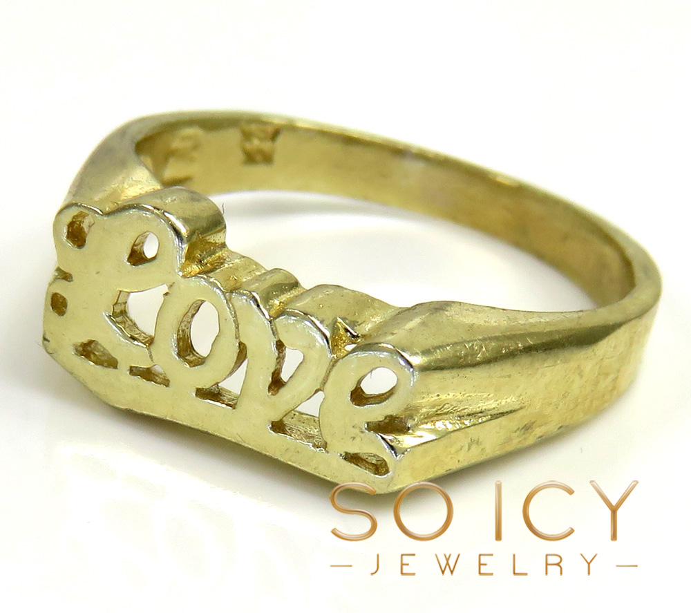 10k yellow gold small love ring 