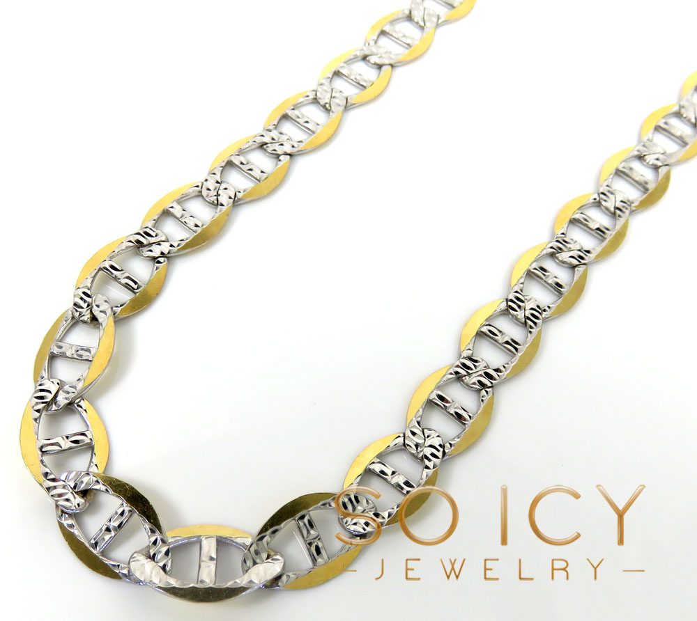 10k Yellow Gold Solid Diamond Cut Mariner Link Chain 20-30 Inch