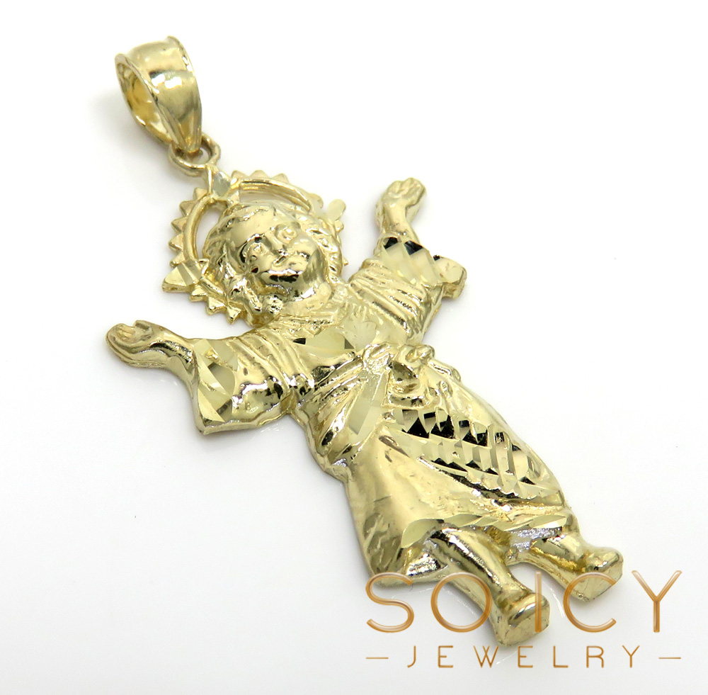 14k yellow gold small baby nino jesus pendant 
