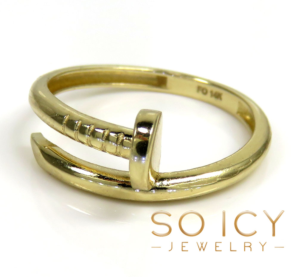 14k yellow gold nail ring 