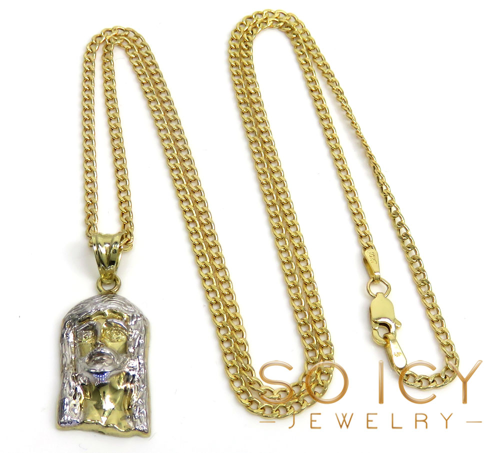 10k yellow gold small jesus pendant 18-22