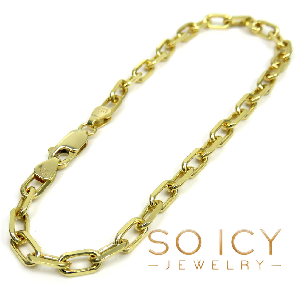 14k yellow gold solid cable open link bracelet 8 inch 3.70mm