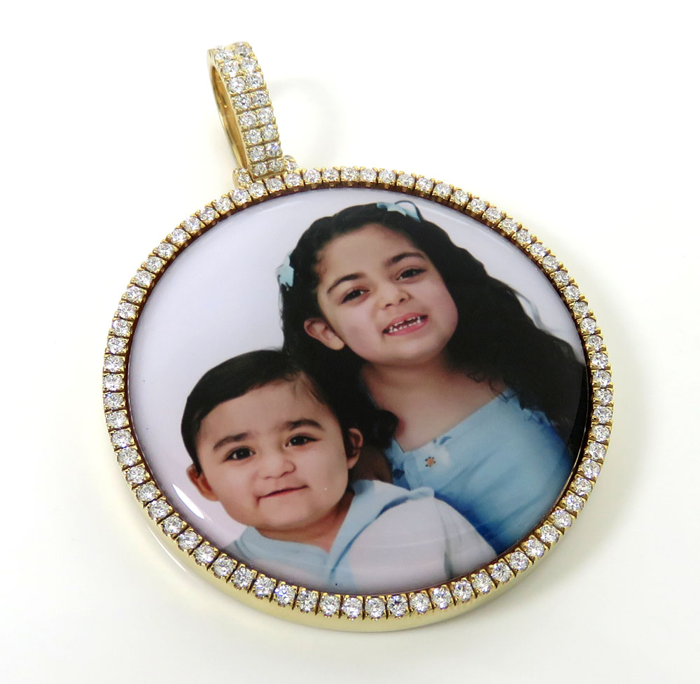 14k gold xl heavy duty diamond picture pendant 2.50ct 