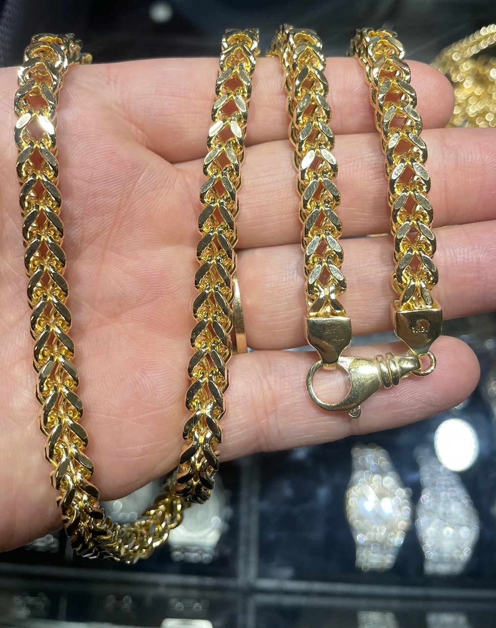 10k yellow gold franco chain 6.7mm 26” - Image 1