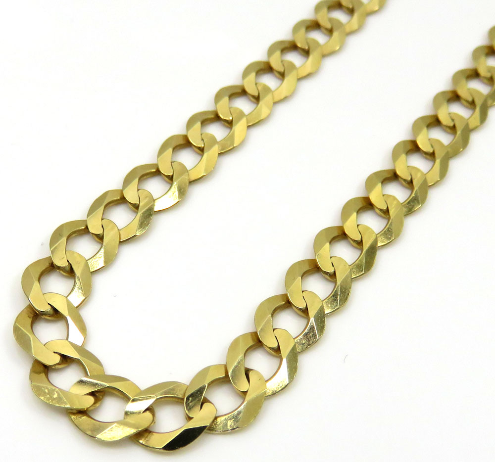 14k yellow gold cuban chain 7mm 18-26