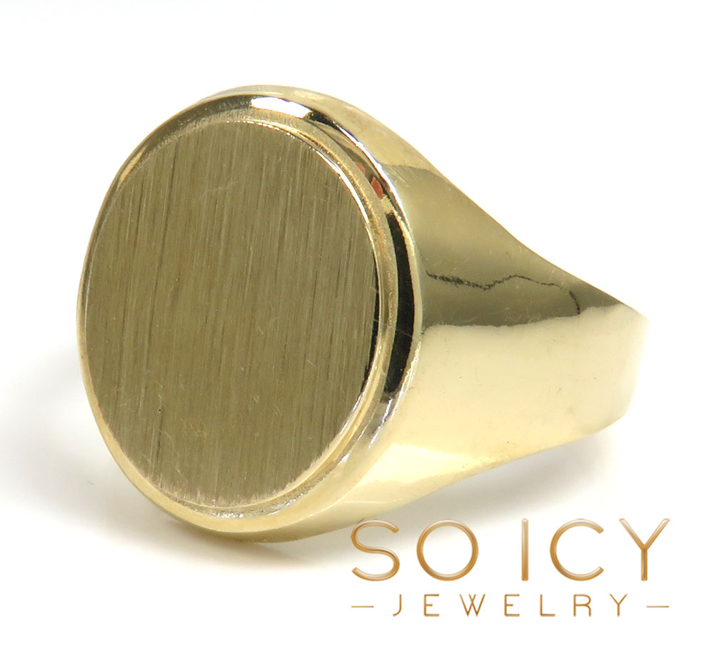 14k yellow gold oval monogram ring