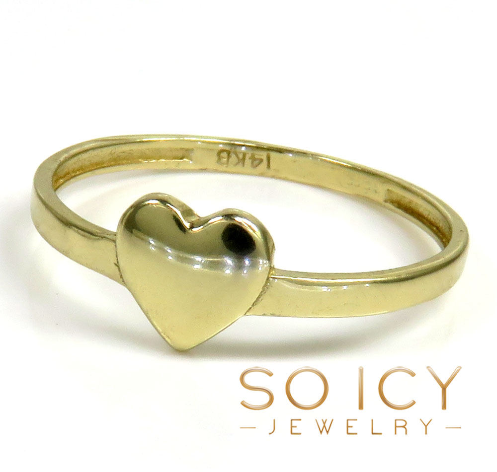 14k yellow gold heart ring 