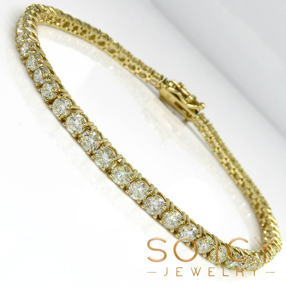 14k gold 10 pointer diamond tennis bracelet 7.50