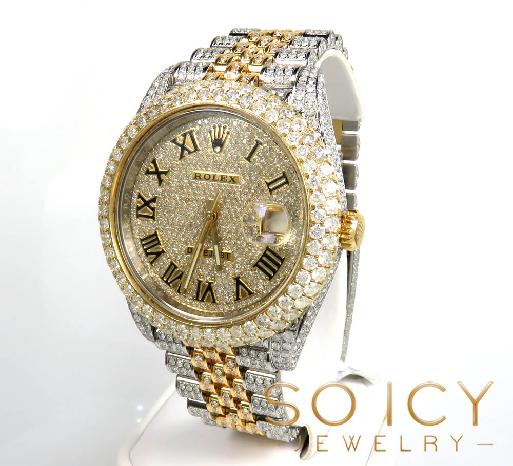 Preowned rolex datejust yellow gold and stainless steel diamond watch 18.00ct