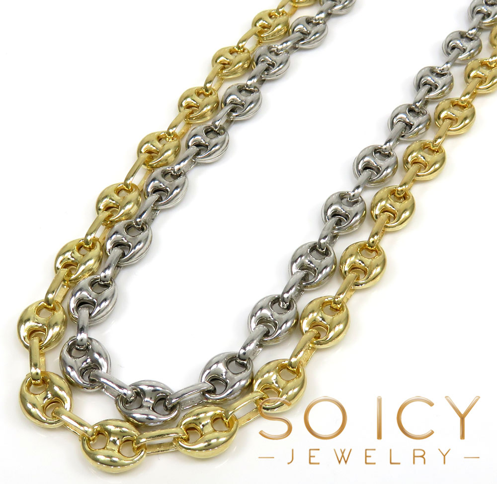 925 White Or Yellow Sterling Silver Puff Gucci Link Chain 18-26