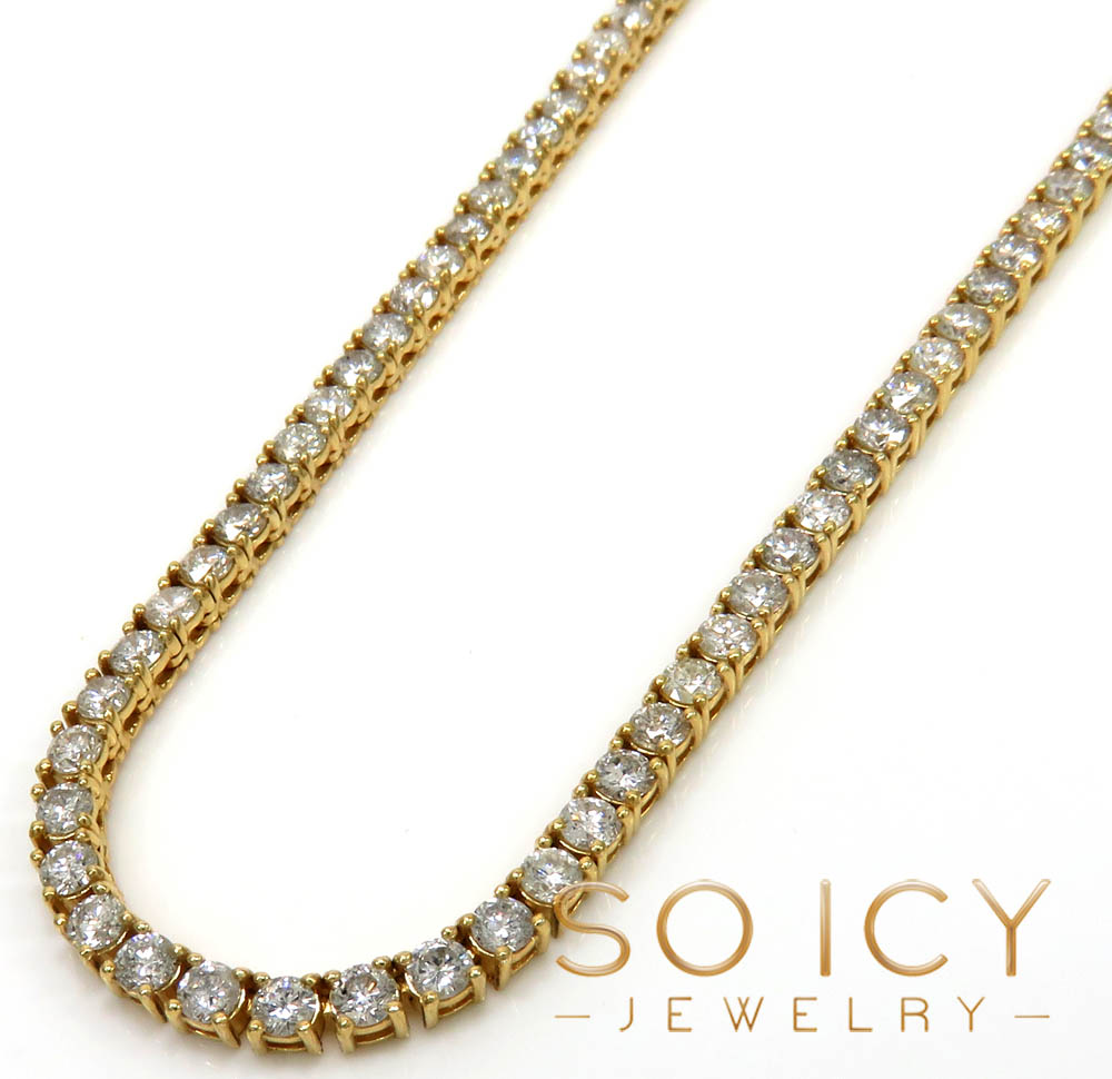 Buy 14k Yellow Gold Round 8 Pointer Diamond Tennis Chain 18 26 3mm 15.45ct Online at SO ICY JEWELRY