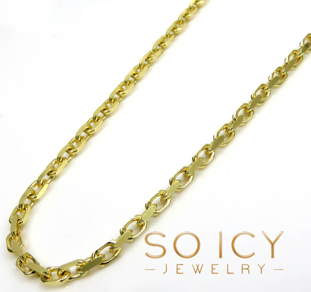 14k yellow gold solid thick cable box link chain 18-24