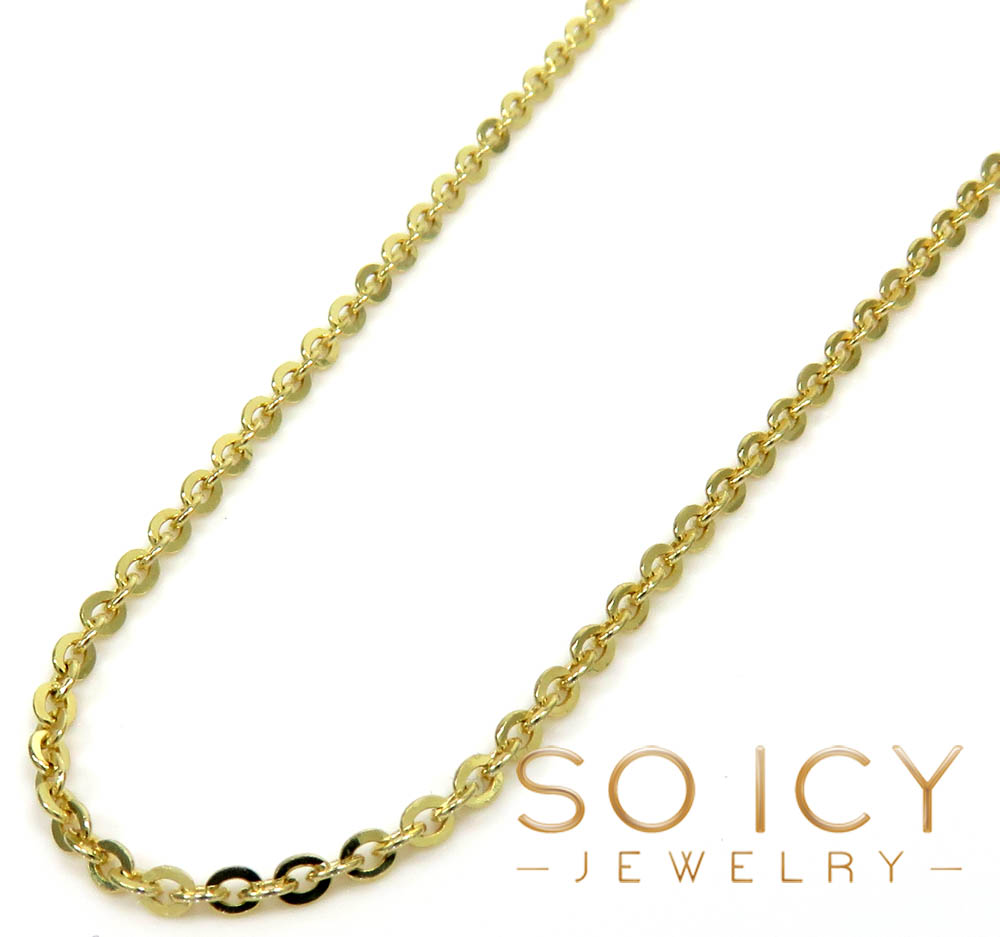 10k yellow gold solid circle link chain 16-22 inch 1.60mm