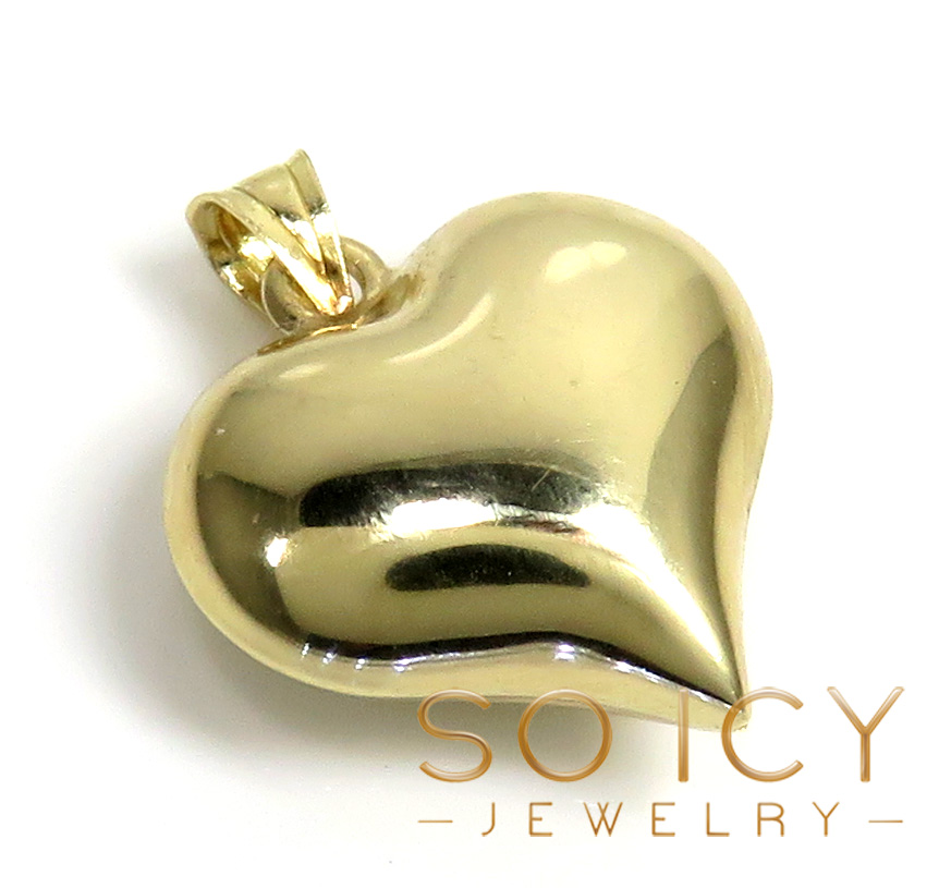 14k yellow gold small hollow heart pendant 