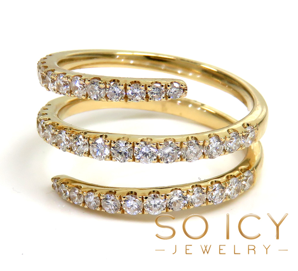 14k yellow or white gold graduate diamond spiral eternity ring 0.86ct