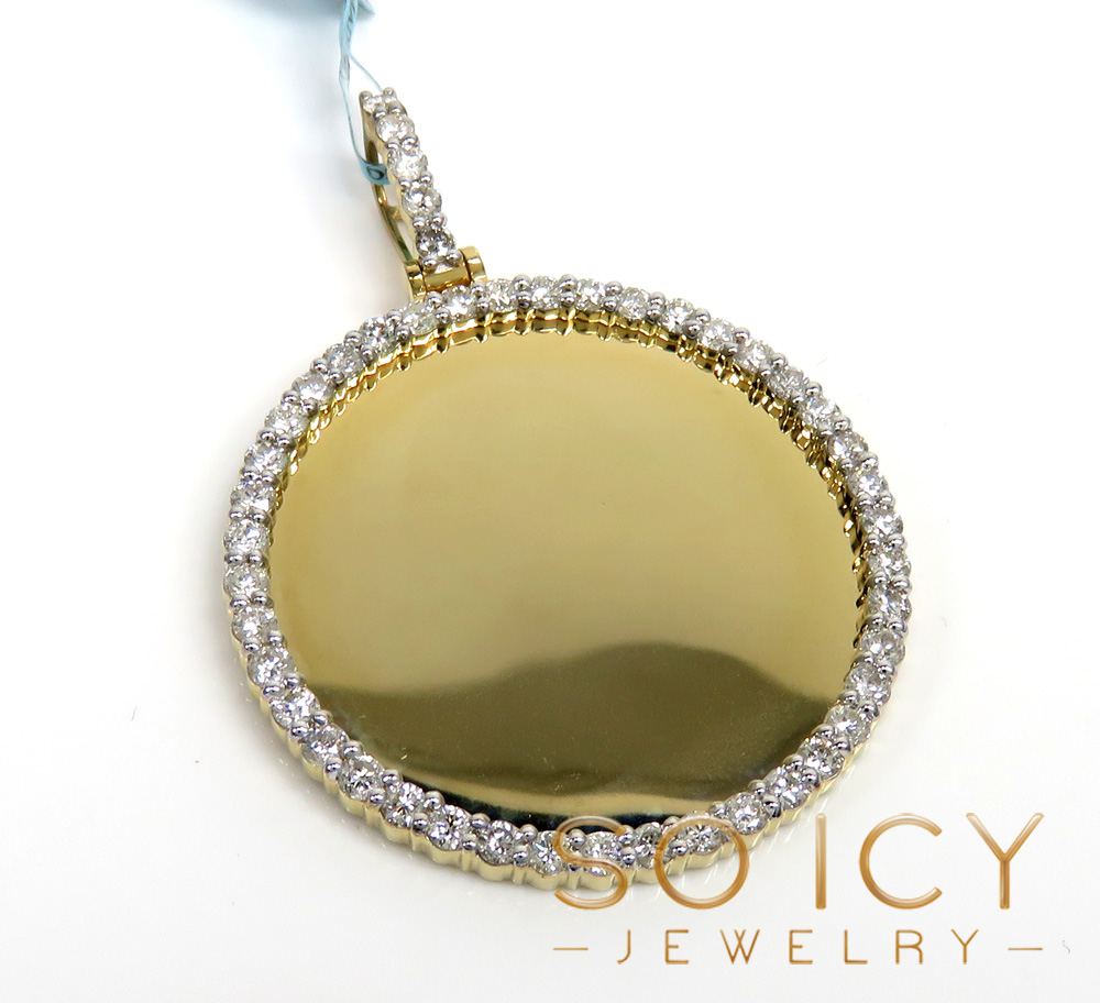10k yellow gold diamond xl picture pendant 2.46ct