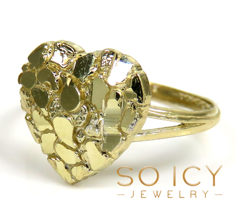 10k Yellow Gold Heart Nugget Ring