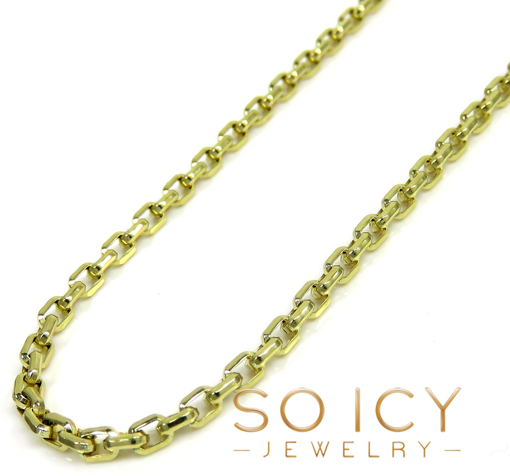 10k yellow gold hollow beveled edge cable chain 20-24 inches 2.30mm