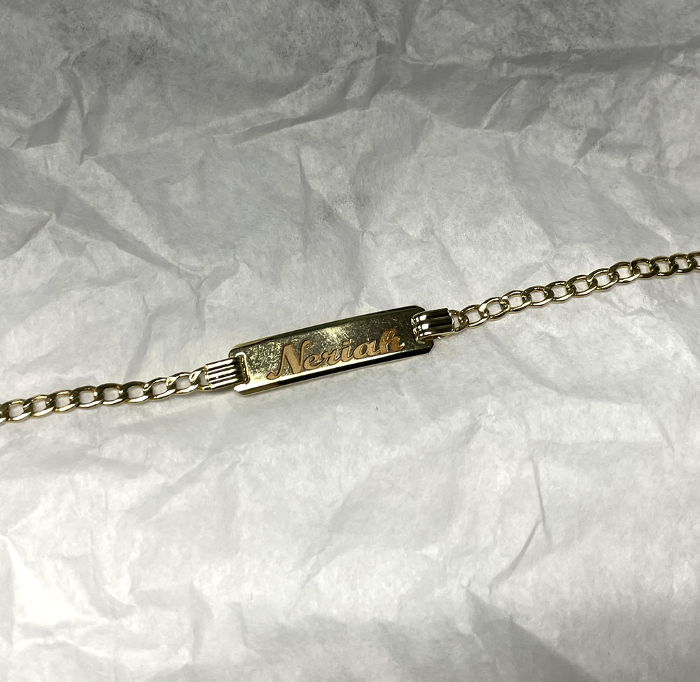 14k gold baby id bracelet 