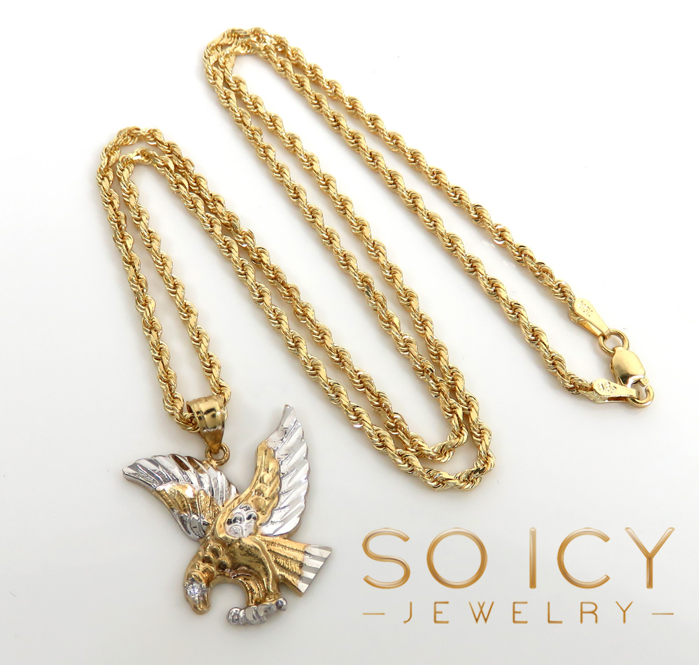 10k Yellow Gold Small Eagle Pendant 20