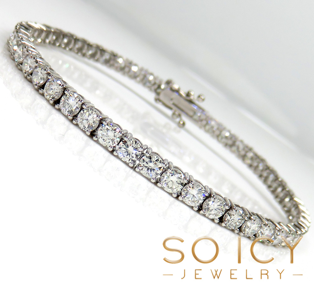 14k gold 17 pointer round lab diamond tennis bracelet 7.00