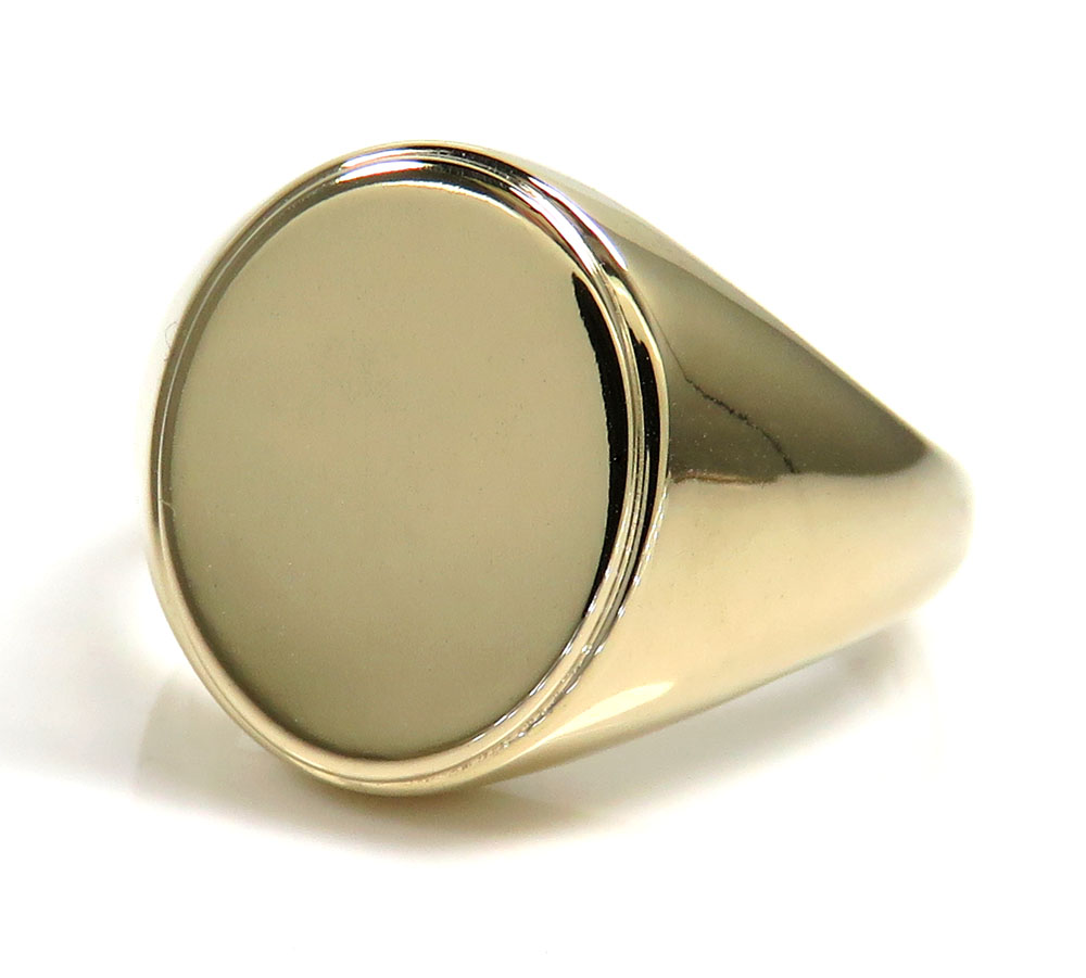 14k gold custom solid oval monogram ring