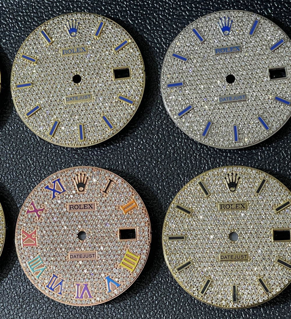 Custom made natural diamond 36mm 41mm rolex dial 2.00ct