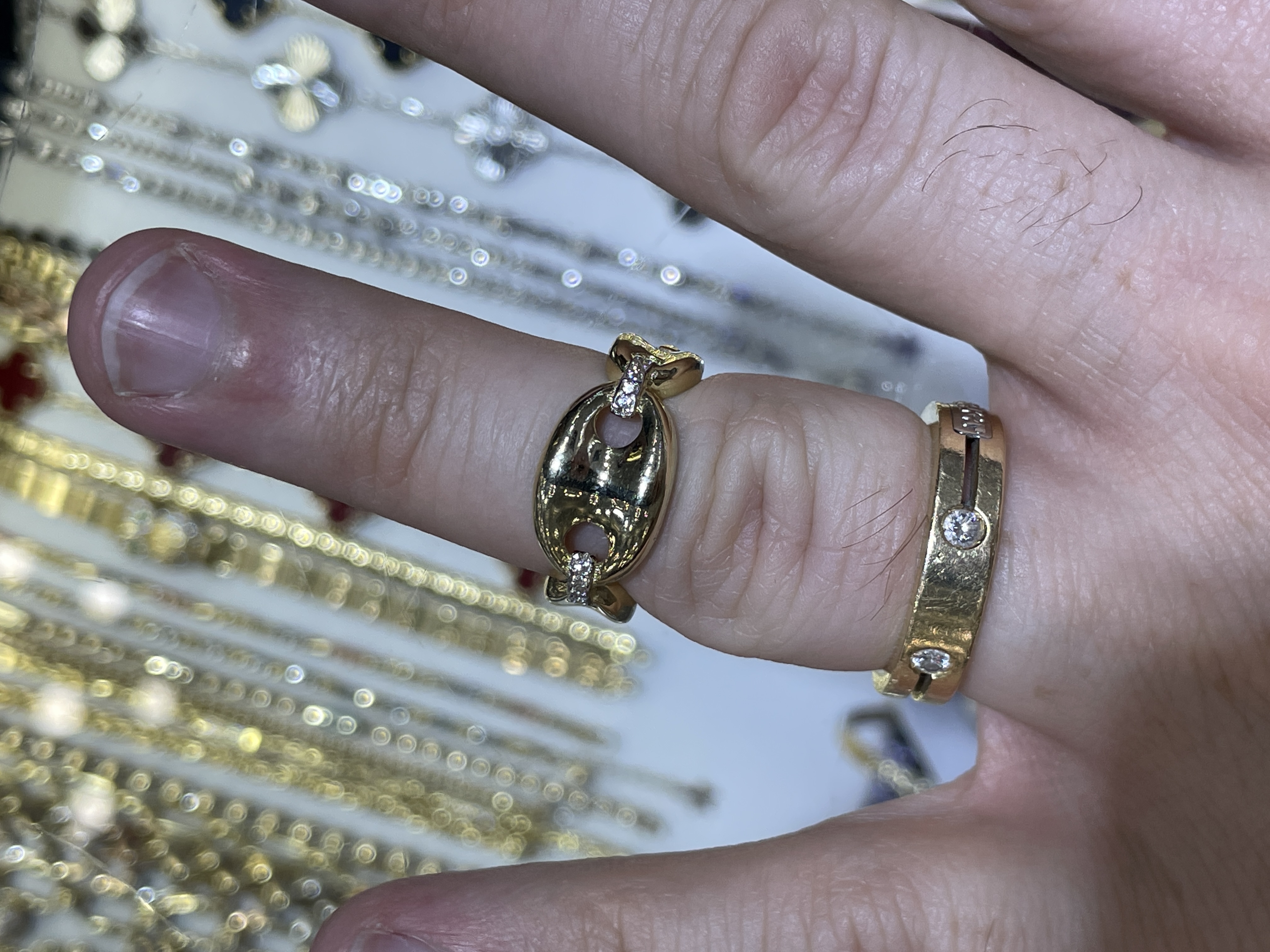 14k gold puffed mariner ring