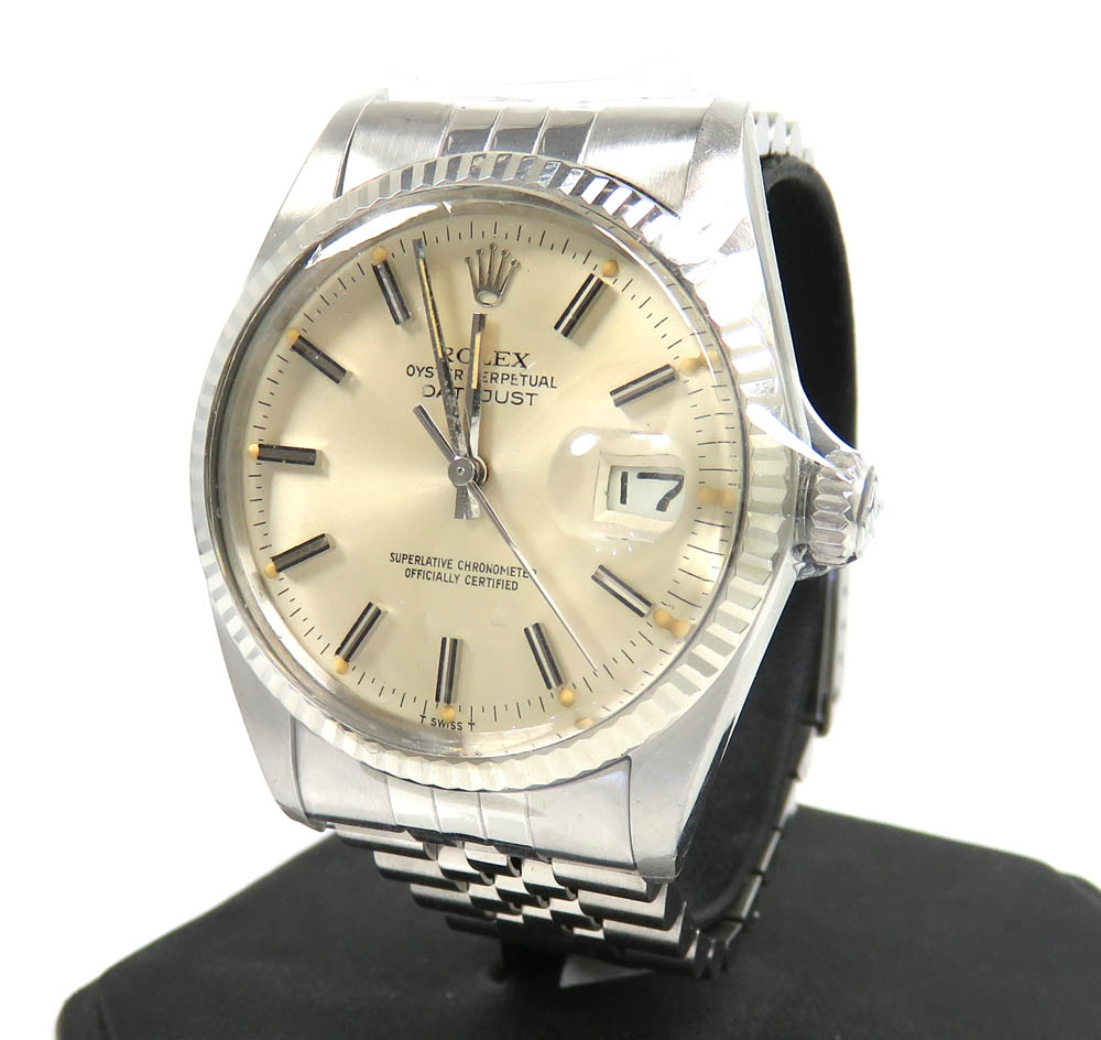 Rolex datejust silver dial fulted bezel ref. 16014