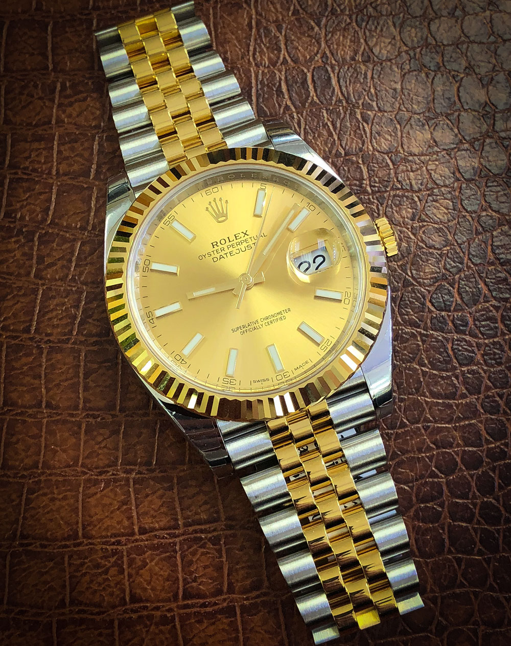 Rolex datejust twotone 41mm champagne dial ref. 126333