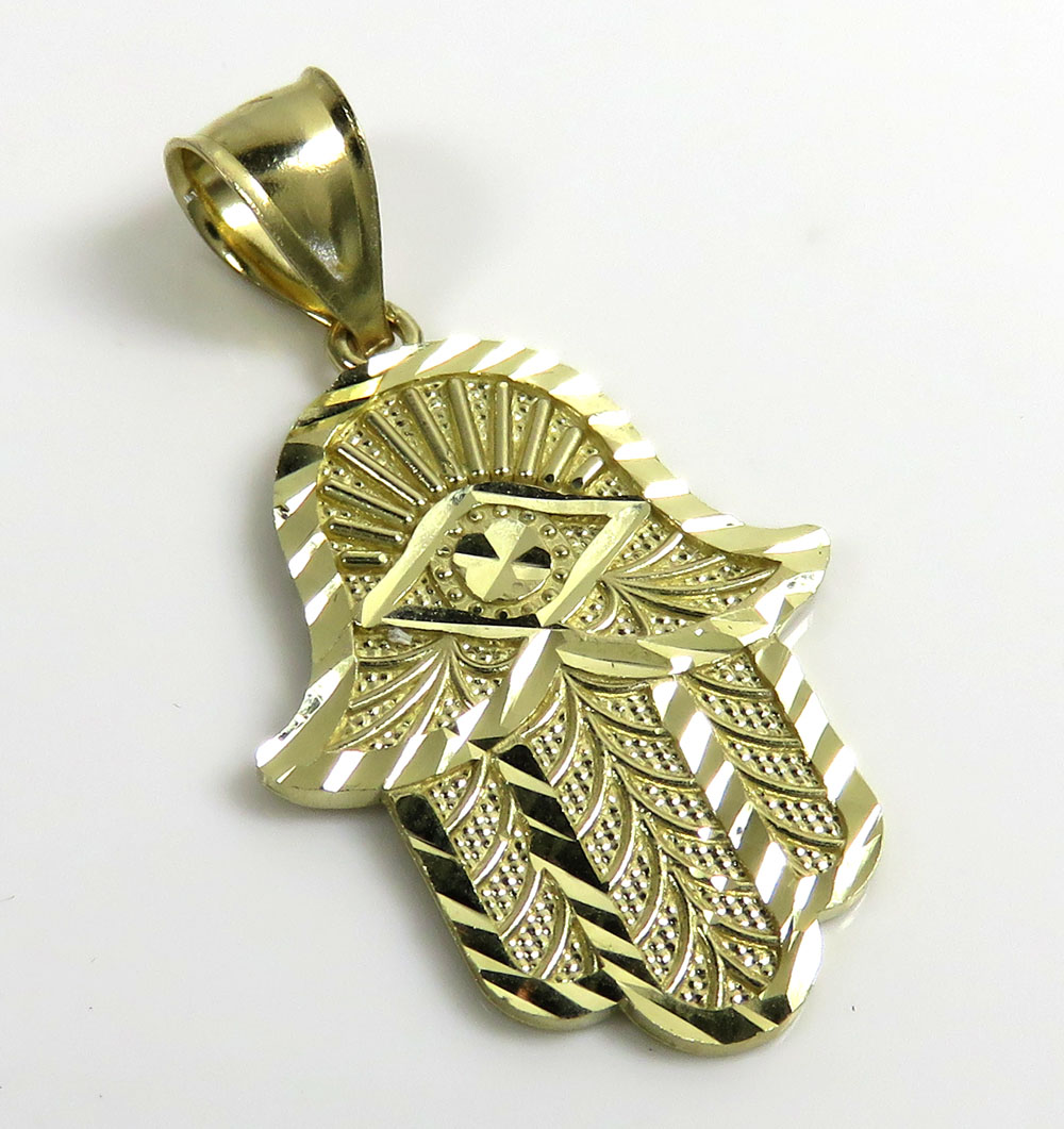 Small hamsa pendant 10k yellow gold pendant