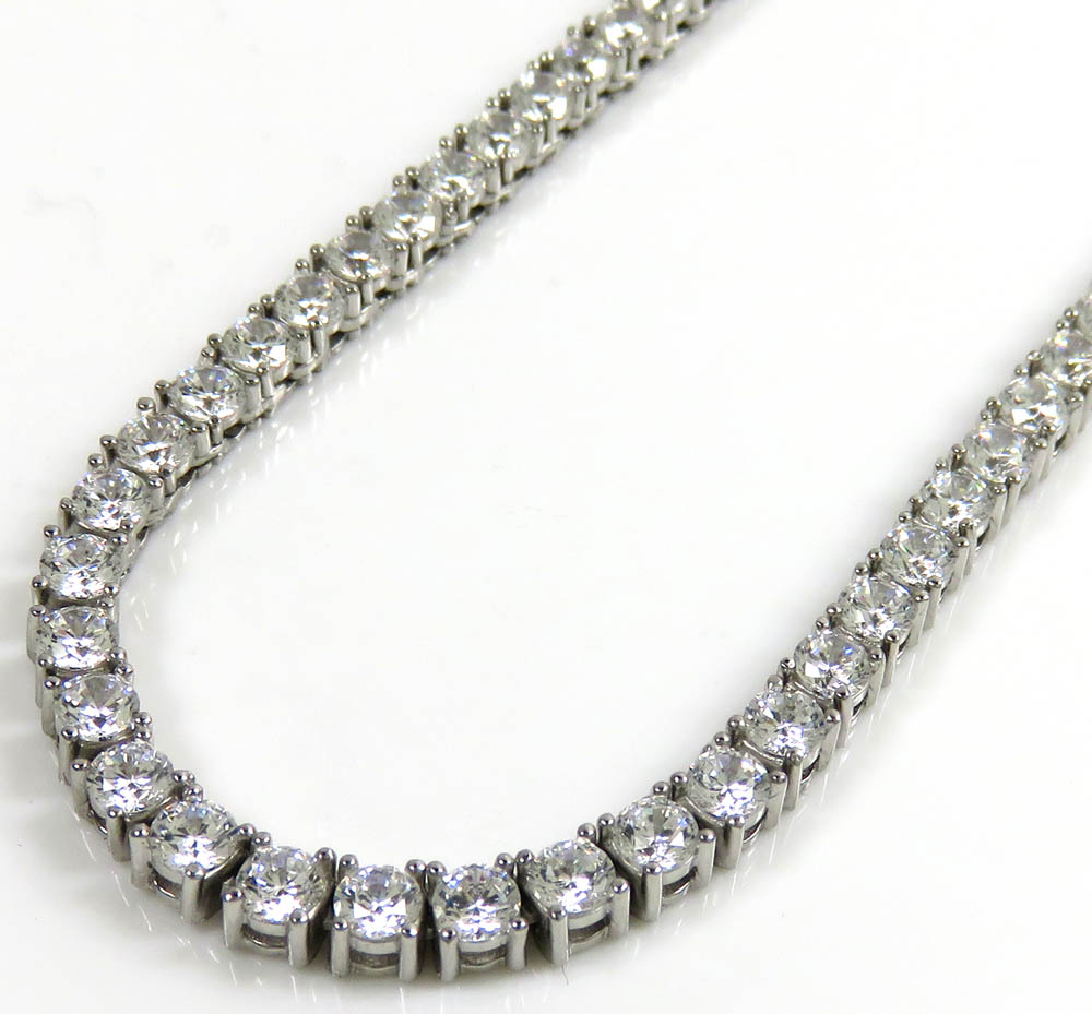 3mm 925 silver cz ice tennis link chain 15ct