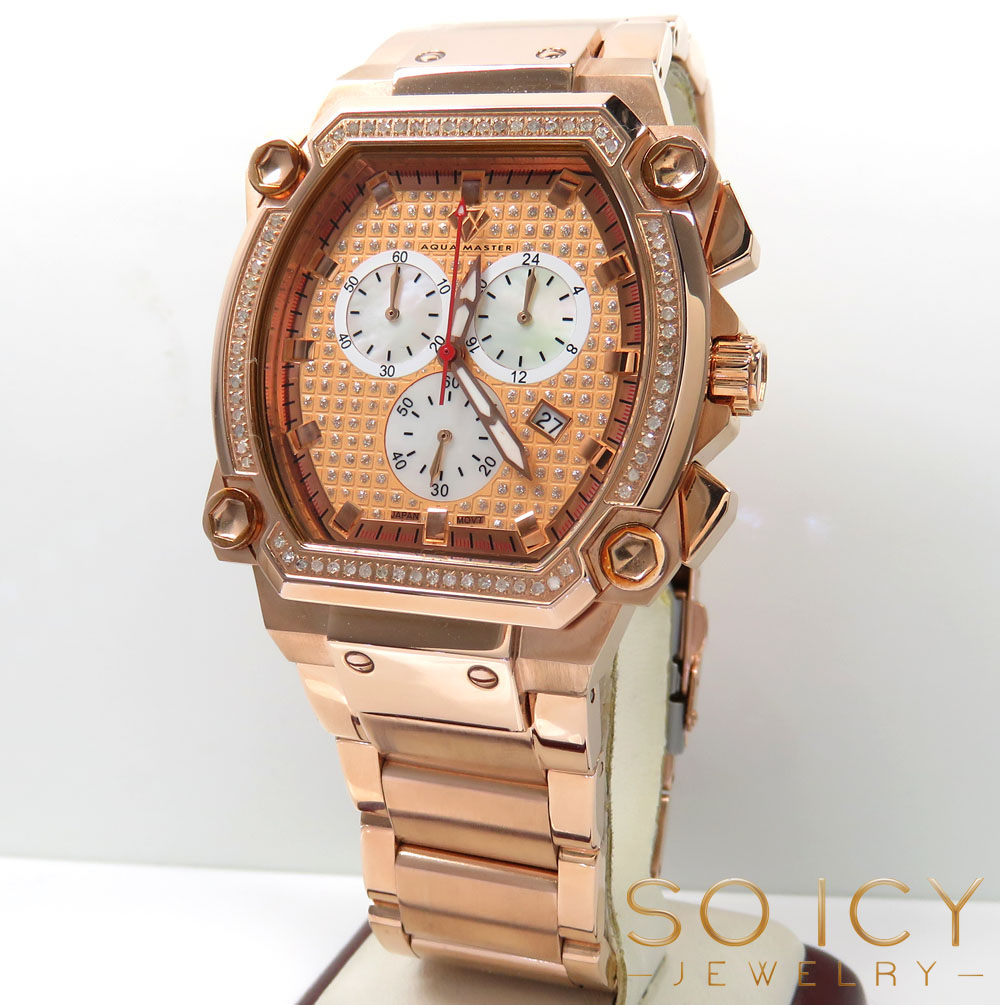 0.75ct mens aqua master genuine diamond