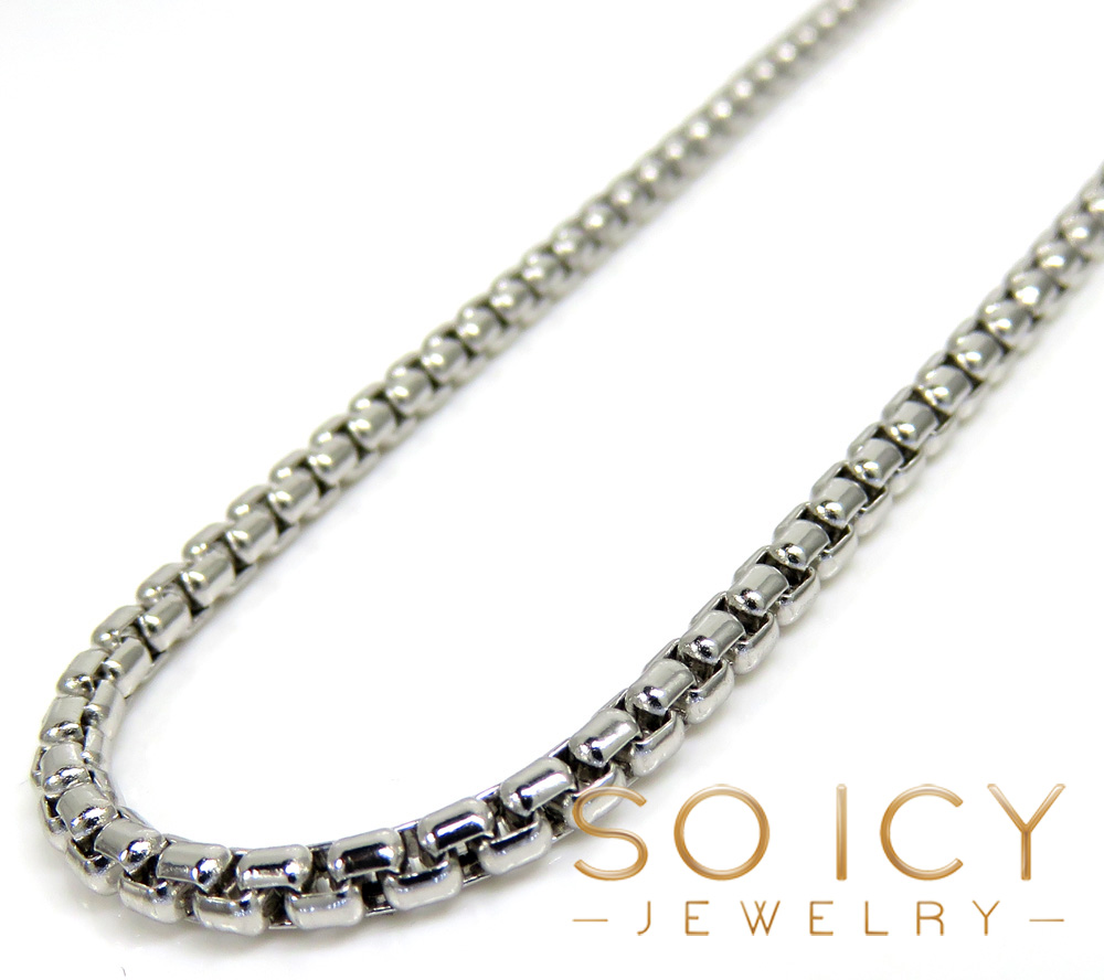 Buy 14k White Gold Box Link Chain 16-22 Inch 2mm Online at SO ICY