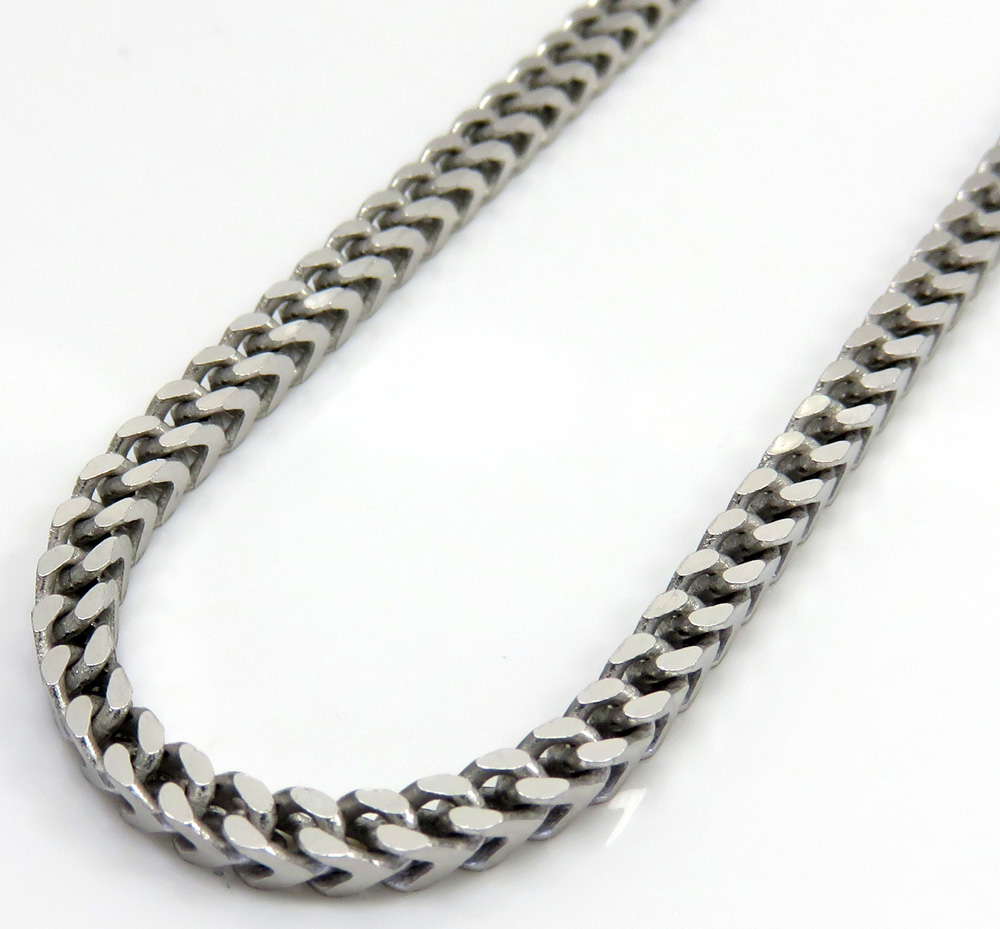 925 white sterling silver solid franco chain 18-26 inches 2.5mm